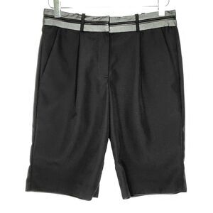 Alexander Wang High Rise Wool Bermuda Shorts 0 Black Silver